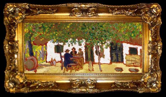 framed  Jozsef Rippl-Ronai In the Vineyard, ta009-2